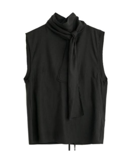 Our Legacy Black Virtuous Draped Neck Top
