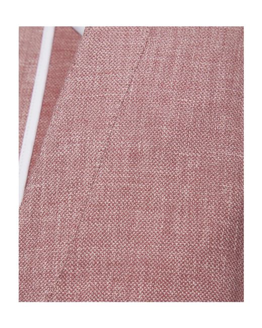 Brioni Pink Linen, Wool And Silk Jardigan for men