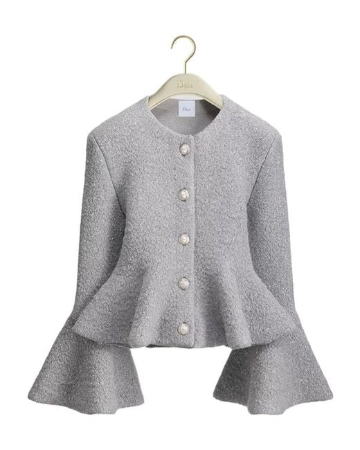 Dior Gray Peplum Jacket