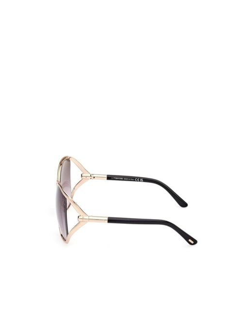 Tom Ford Purple Eyewear Marta Round Frame Sunglasses