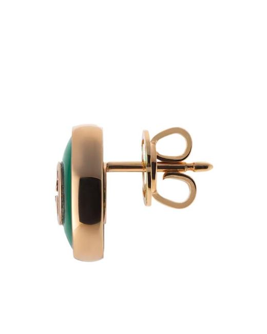 Gucci Green Interlocking 18K Stud Earrings