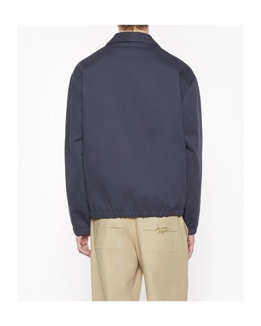 Maison Kitsuné Blue Maison Kitsuné Elasticated Zipped Blouson for men