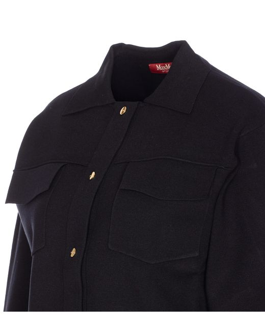 Max Mara Blue Long-Sleeved Casual Jacket