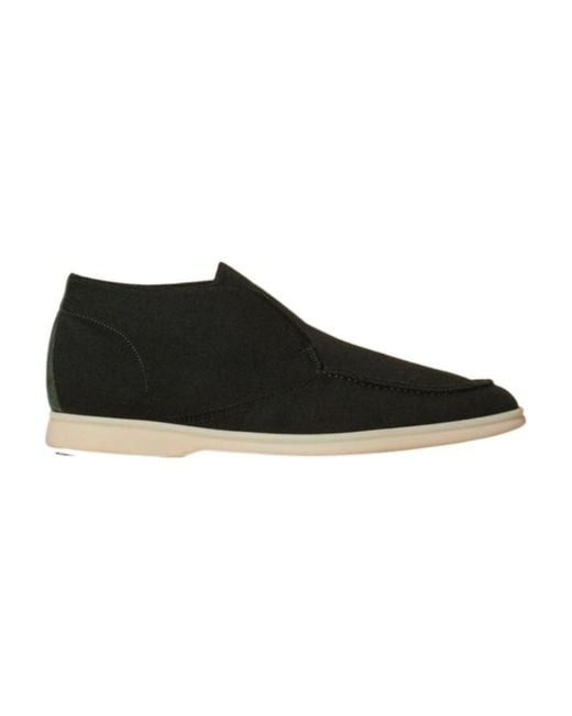 Loro Piana Black Open Walk Open Knit Walking And Ankle Boots for men