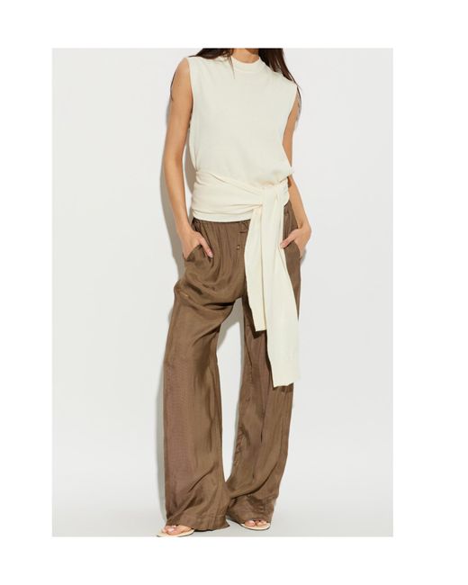 Rohe White Open-Back Wrap Knitted Top