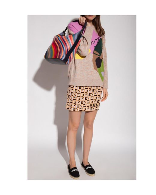 KENZO Pink Intarsia-Knit Crewneck Sweater