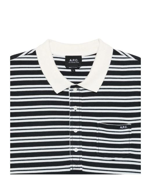 A.P.C. Blue Striped Polo Mini Dress
