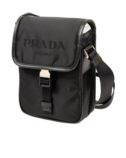 Prada Black Logo Cross-Body Bag for men