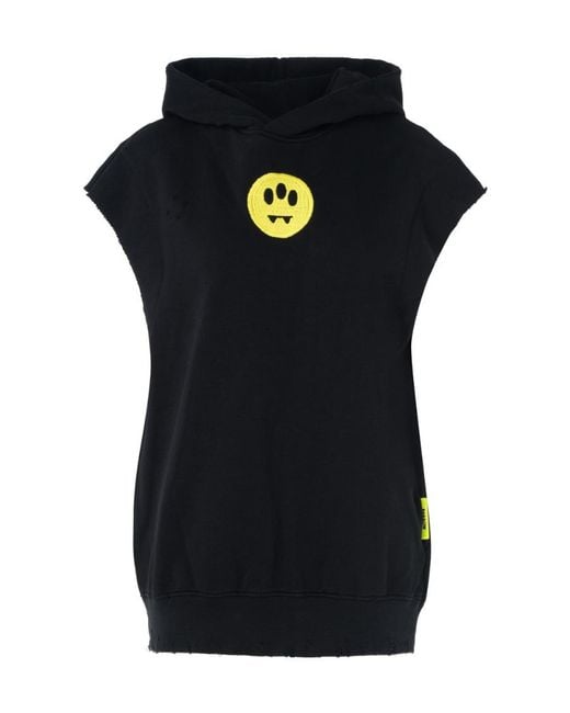Barrow Black Distressed Jersey Hoodie