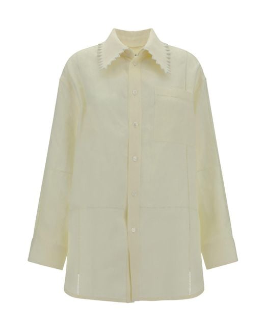 Bottega Veneta White Loose Fit Buttoned Shirt