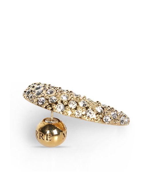 MARINE SERRE Metallic Rhinestone Decorated Single Earring