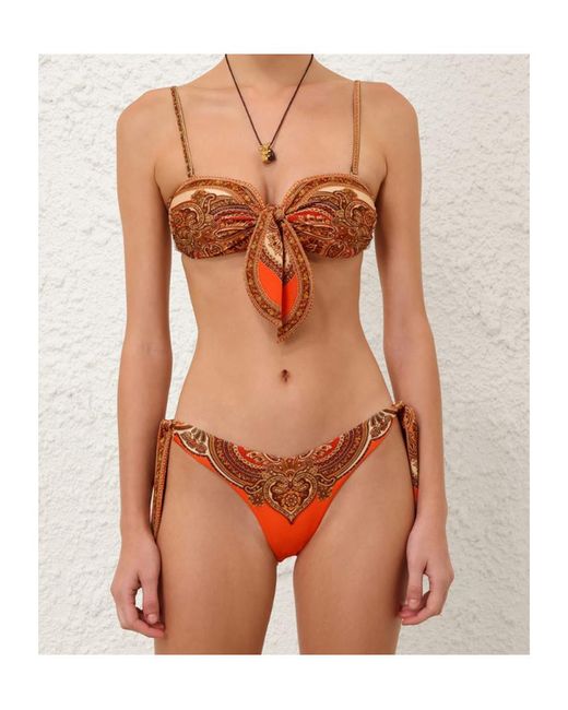 Zimmermann Orange Mahon Scarf Tie Bikini Briefs