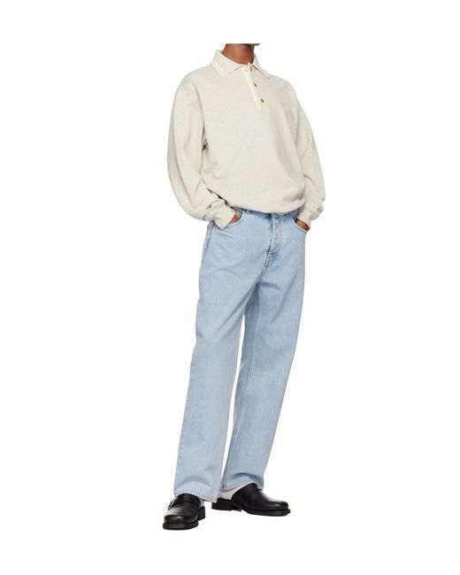 Drole de Monsieur White Drôle De Monsieur Logo Embroidered Knitted Jumper for men