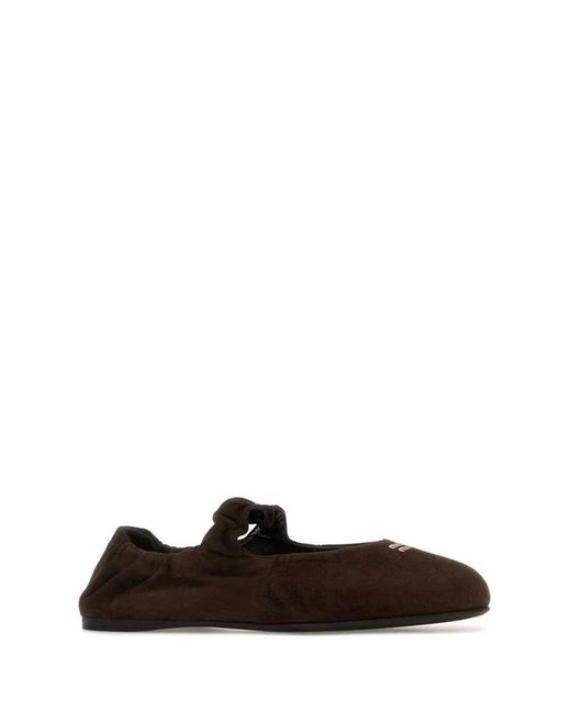 Miu Miu Black Logo-Detailed Ballet Flats