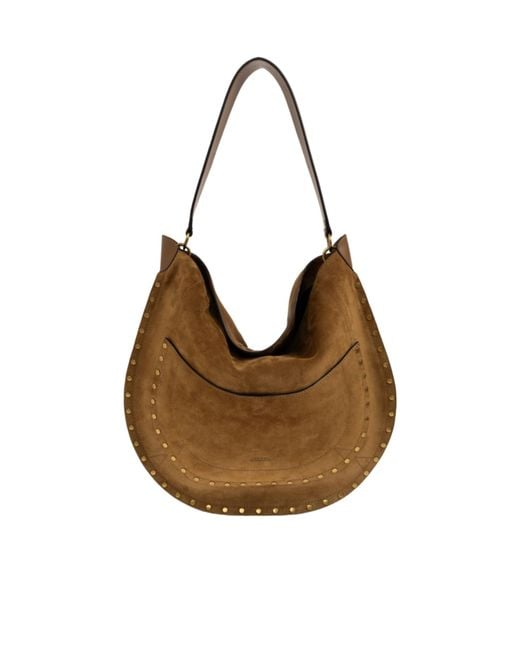 Isabel Marant Brown Studded Shoulder Bag