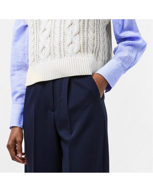 Max Mara Blue High Waist Casual Pants