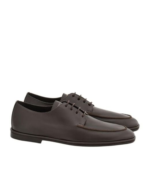 Ferragamo Brown Ferragamo Logo Printed Lace-Up Shoese for men