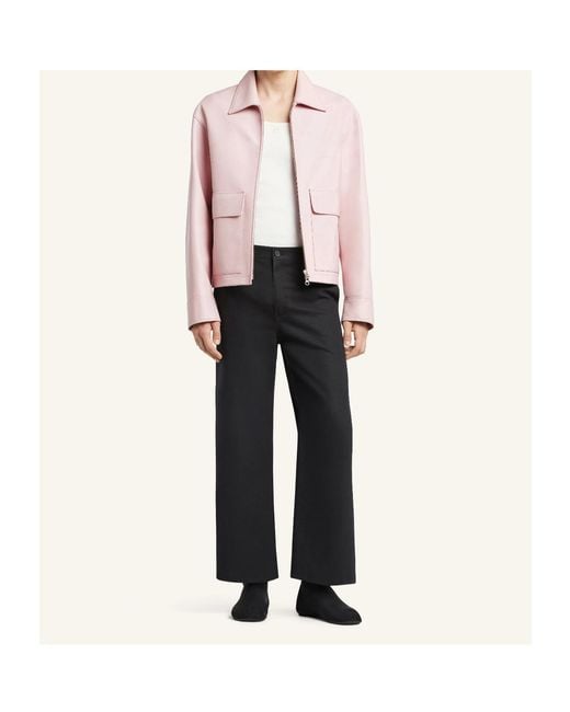 Courreges Pink Double-Pocket Leather Jacket for men
