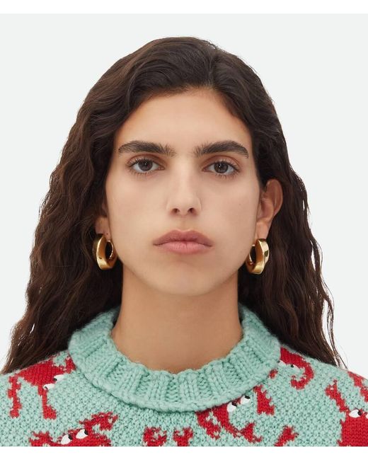 Bottega Veneta Metallic Twist Hoop Earrings