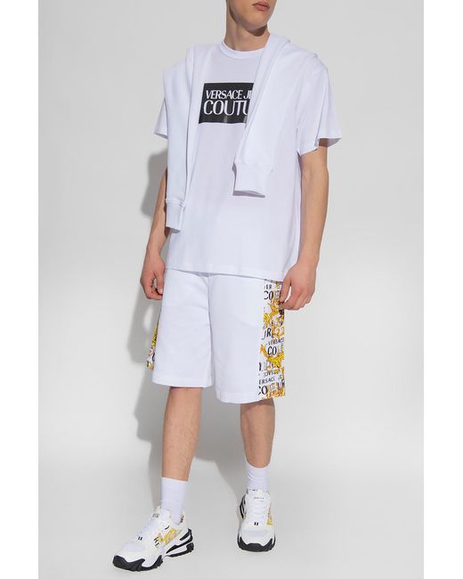 Versace Jeans White Logo-Print T-Shirt for men