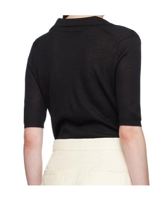Gabriela Hearst Black Frank Polo Top
