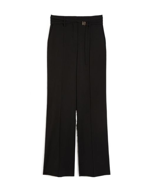 Sportmax Black Belted Tailored Trousers