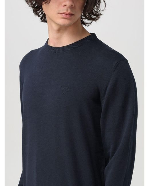Barbour Blue Logo-Embroidered Sweater for men