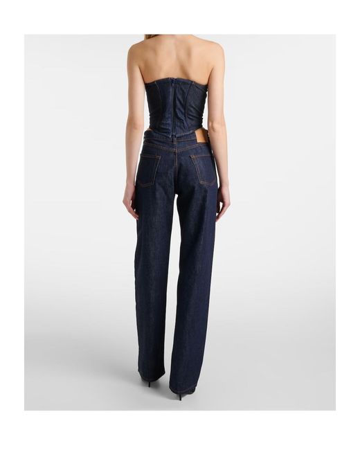 Magda Butrym Blue Re25 Denim Corset Top