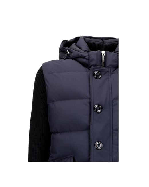 Moorer Blue Foscolo-Knm Padded Bomber Jacket for men
