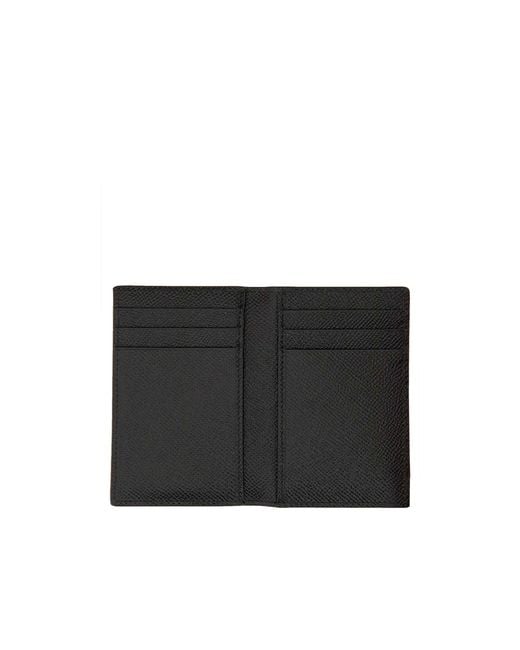 Dolce & Gabbana Black Branded Tag Bifold Card Holder for men
