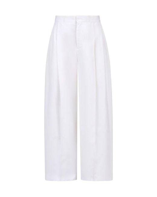 Marni White Poplin Trousers With Maxi Pleats for men