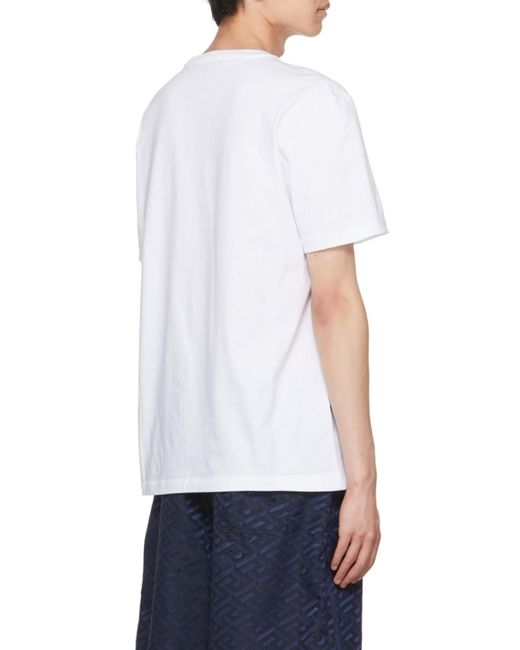 Versace White Logo Crew-Neck T-Shirt for men