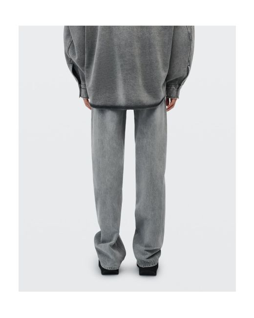 Alexander Wang Gray Shadow Pocket Mid-Rise Relaxed Jean