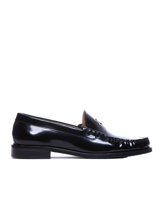 Stuart Weitzman Black Round Head Loafer Shoes