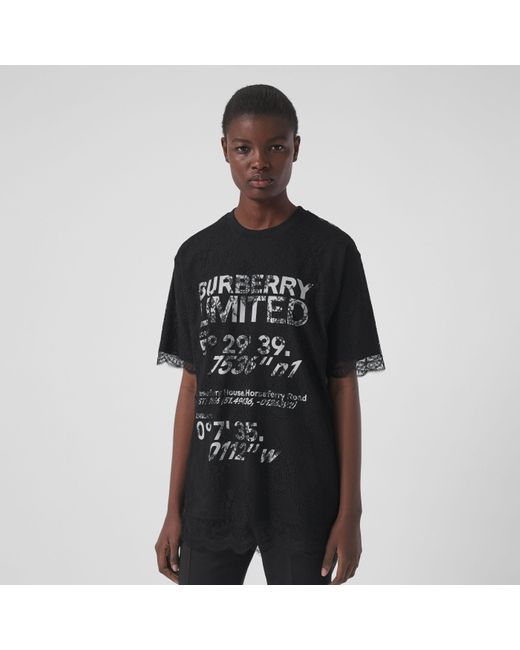 Burberry Black Coordinates Lace Layered T-Shirt