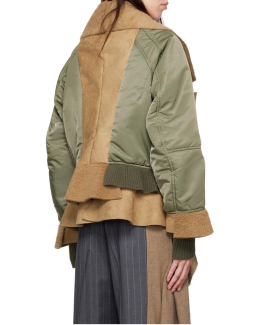 Undercover Green Panelled Bomber Jacket
