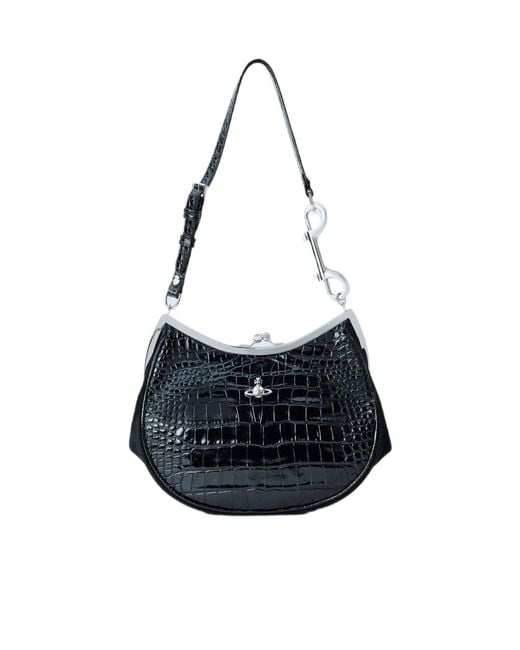 Vivienne Westwood Black Charm Frame Shoulder Bag