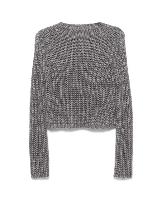 Forte_forte Gray Silk Cashmere Mohair Sweater