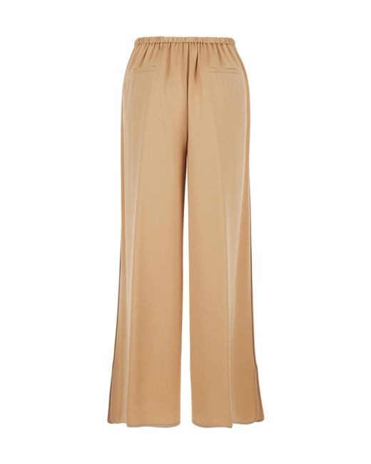 Forte_forte Natural Contrast Trim Wide-Leg Pants