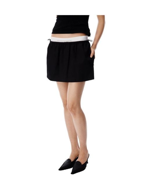 Alexander Wang Black Double Layer Waist Skirt