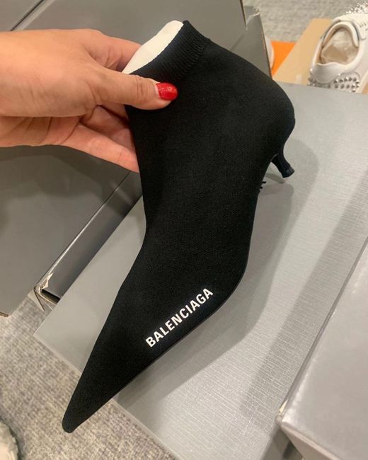 Balenciaga Black Printed Logo Boots