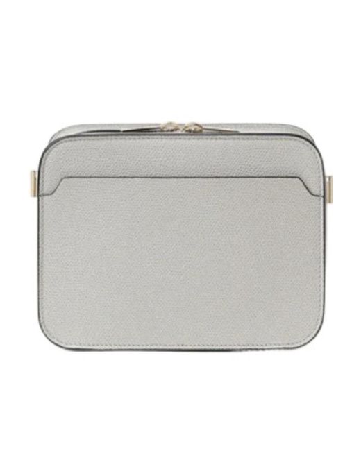 Valextra Gray Logo Shoulder Bag