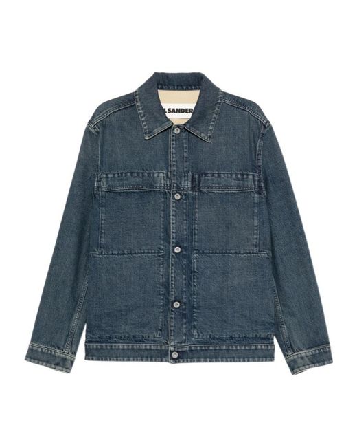 Jil Sander Blue Button Pocket Dnim Jacket for men