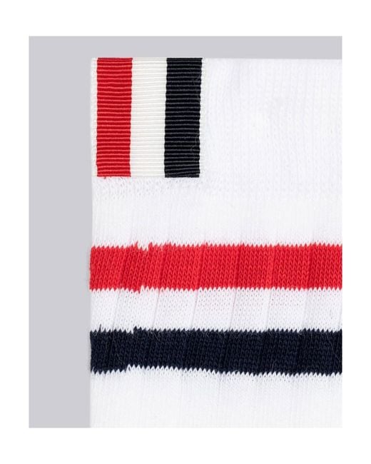 Thom Browne White Rwb Ankle-Length Socks