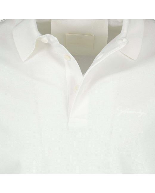 Givenchy White Logo Embroidered Short-Sleeved Polo Shirt for men