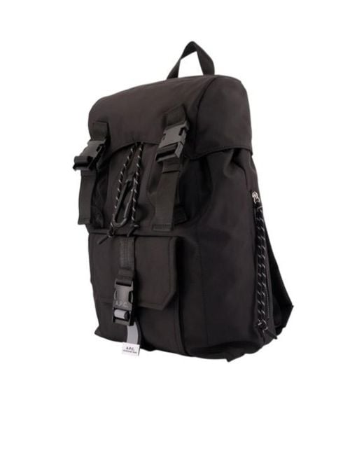 A.P.C. Black Treck Buckle Backpack for men