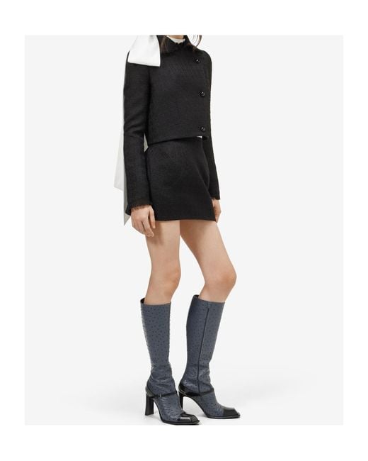 McQueen Black Light Tweed Mini Skirt