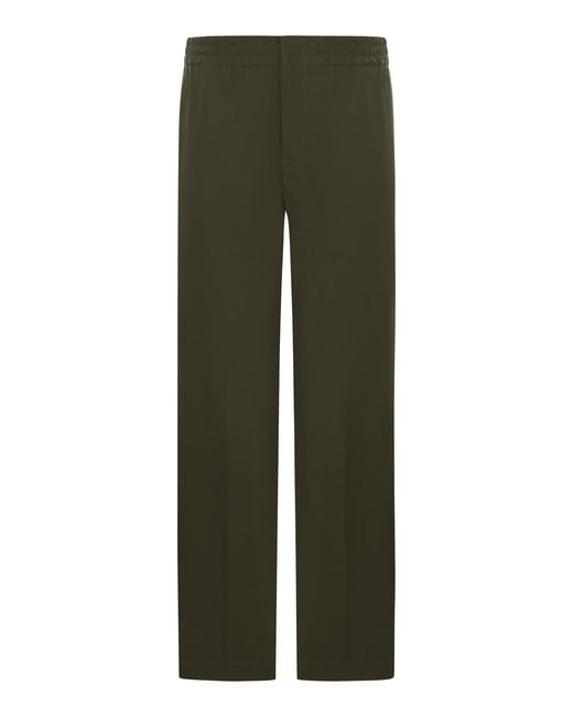 Bottega Veneta Green Cotton Twill Trousers for men