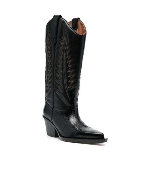 Paris Texas Black Rosario Cowboy Boots