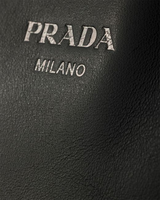 Prada Black Leather Tote Bag for men